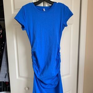 T-shirt dress with ruching on sides